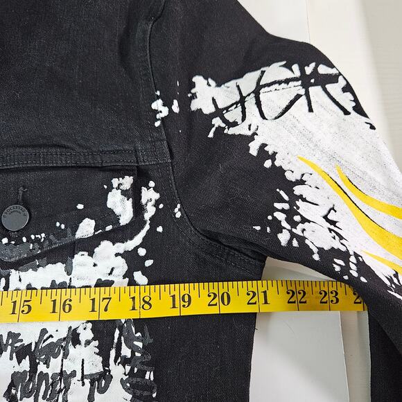 Rockstar Original US Fall Tour Denim Jacket Men Large Graffiti Grunge Streetwear - Picture 12 of 16